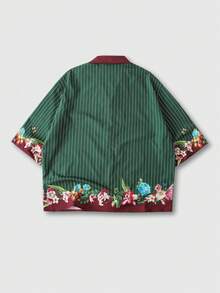 ROMWE MEN Men's Floral Vacation Style Loose Fit Short Sleeve Shirt - Multicolor - View 2