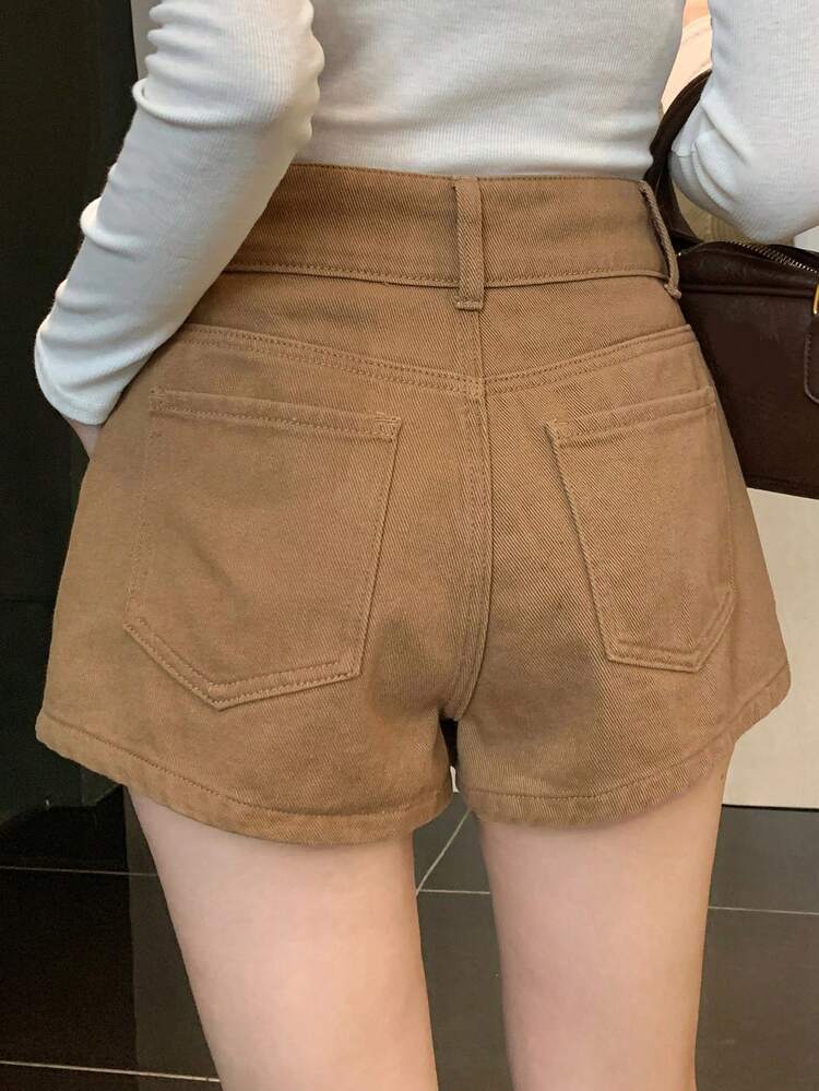 Women's Casual Khaki Denim Shorts, Spring & Summer