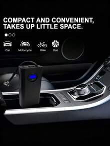 150PSI Digital Auto Air Pump Tire Inflator With Blue LCD Display, Automatic Shut Off, Quick Inflation For Bicycles, Electric Bikes, Car Tires - Portable, Rechargeable Lithium Battery, Bicycle Tire Inflator|Compact Air Pump|Digital Display Pump, Tire Inflator For Bicycle - Black - View 3