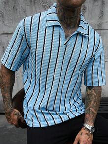 Manfinity Homme 时尚男士常规袖短袖 Polo 衫，纽扣前襟，波西米亚风图案；男士纯色针织半拉链网眼纹理短袖 Polo 衫；男士针织衫；男士钩针衬衫；男士复古衬衫；MerlaDesigns 男女通用多色衬衫；夏季衬衫；钩针格子衬衫；彩色格子钩针衬衫；男士钩针衬衫；彩虹衬衫。 - 彩色 - 查看 4