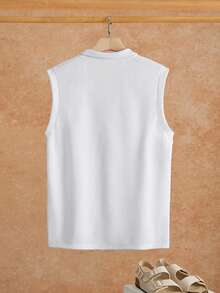 VENTUSAIL Áo tank top nam màu trắng, đa năng mặc trong/ngoài, chất liệu co giãn tốt, sản phẩm bán chạy nhất, trang phục thường ngày cho đi làm, đi học, đi nghỉ mát, quà tặng cho chồng/bạn trai, áo đôi unisex. - trắng - Xem 5