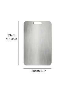 Tablas de cortar de acero inoxidable 304 Taima Titanio para cocina, tablas de cortar de acero para carne, frutas y verduras - Plateado - Ver 11
