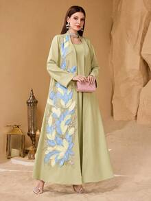 Layrah Conjunto de 2 piezas personalizado, elegante y de moda, con parches y adornos para mujer, de corte holgado - Mostaza Amarilla - Ver 1