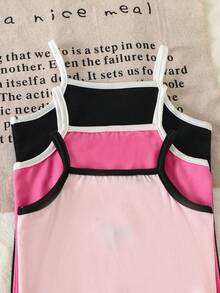 SHEIN 3pcs Set Romper Bayi Perempuan Rajut Manis Atasan Camisole & Celana Pendek, Musim Panas - MultiWarna - View 6