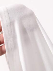 DAZY Camiseta casual de mujer con cuello, manga corta y ajustada, de estilo sexy y urbano - Blanco - Ver 6