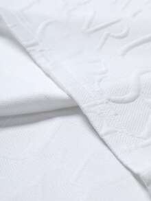 Manfinity Homme Áo thun nam tay ngắn cỡ lớn, thiết kế dệt kim chữ jacquard, thời trang đa năng, dễ mặc. - Nhiều màu - Xem 4
