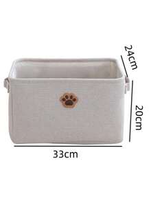 1pc Multifunctional Cartoon Dog Paw Storage Basket, M & L Sizes Available, Suitable For Indoor Home Pet Snack, Toy Storage And Laundry Basket - Beige - View 14