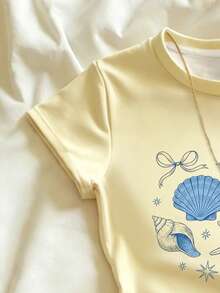 Top Talla Grande, Estampado de Flores, Casual para Mujeres, Camiseta Gráfica, Verano, Top de Playa para Mujeres Verano, Regalo para Hermana, Top Y2k - Multicolor 14 - Ver 3