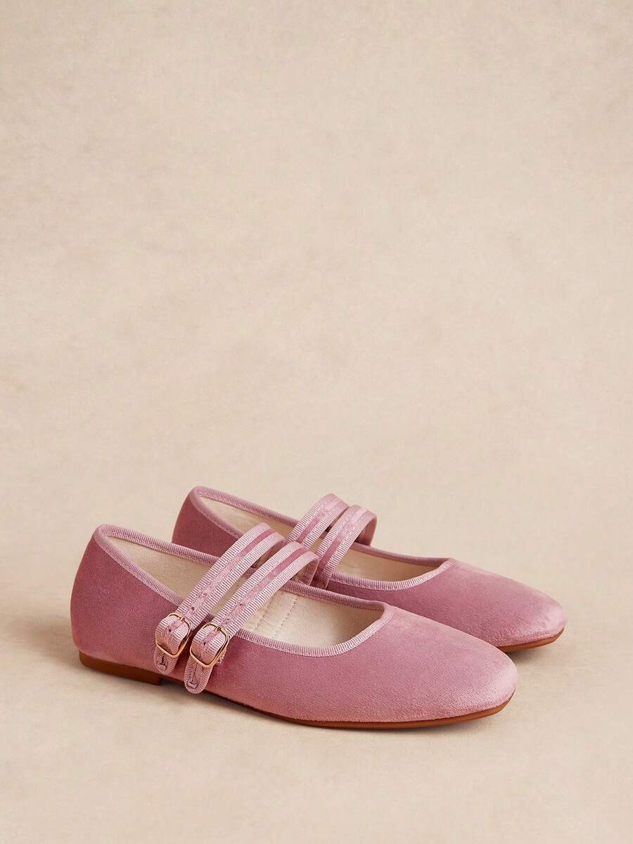 Rosivie Women's Casual Buckle Design Flat Loafers, Versatile For Daily Wear - Pink. - View 1