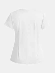 TaskEZ 纯色V领短袖带口袋医用工作服上衣 - 彩色 - 查看 6