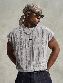 PAVTROS Men's Street Fashion Textured Tank Top - White - View 5