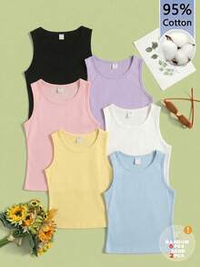 Set de 2 blusas de uso diario versátil de unicolor y cuello redondo para adolescentes - Multicolor - Ver 1