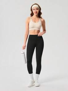 OutZeal Quần legging thể thao nữ màu đen, thích hợp tập luyện, tập gym, yoga, nhanh khô, ôm bụng, cạp cao nâng mông, hỗ trợ vận động. - màu đen - Xem 6