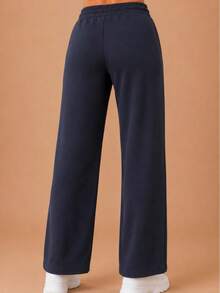 Super Soft And Sport Straight Pants - 藏蓝色 - 查看 3