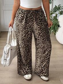 SHEIN EZwear 2条/套 大码女式休闲系带阔腿裤 - 彩色 - 查看 7