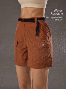 OutZeal Gym Shorts Women Outdoor Shorts Summer Hiking Workout Camping Water-Resistant Outdoor Bottoms - Red Orange - View 4