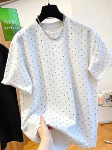 Resyla Women's Polka Dot Print Round Neck Short Sleeve Casual T-Shirt - Multicolor - View 3