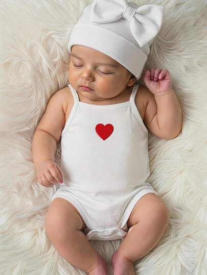 SHEIN Bộ 3 món áo liền quần hai dây màu trơn kiểu dáng thường ngày cho bé gái
