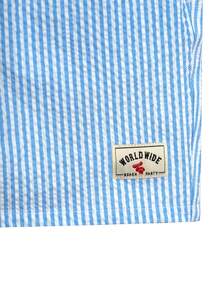 Manfinity KASUA Men's Striped Pocket Drawstring Waist Beach Shorts, Holiday - Baby Blue - View 4