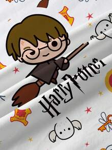 HARRY POTTER X SHEIN Tween Girl Cartoon Print Short Sleeve T-Shirt - White - View 7