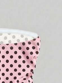 Comfortcana Women's Casual Minimalist All-Over Polka Dot Print Tube Top For Summer,Summer Top - Baby Pink - View 6