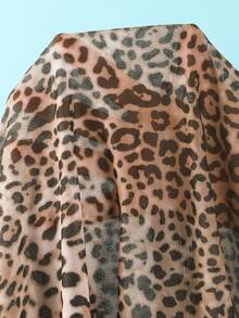 Swim Oasis 3pcs Women's Summer Beach Holiday Vacation Leopard Print Ruffled Bandeau Bikini Set: Tropical And Elegant Beach Outfit Holiday Brown Zebra Print - Multicolor - View 6