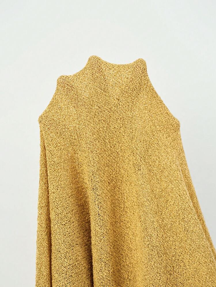 WOMEN SOLID ASYMMETRICAL SHOULDER SLIM WAIST KNIT TOP & KNIT SKIRT SET
