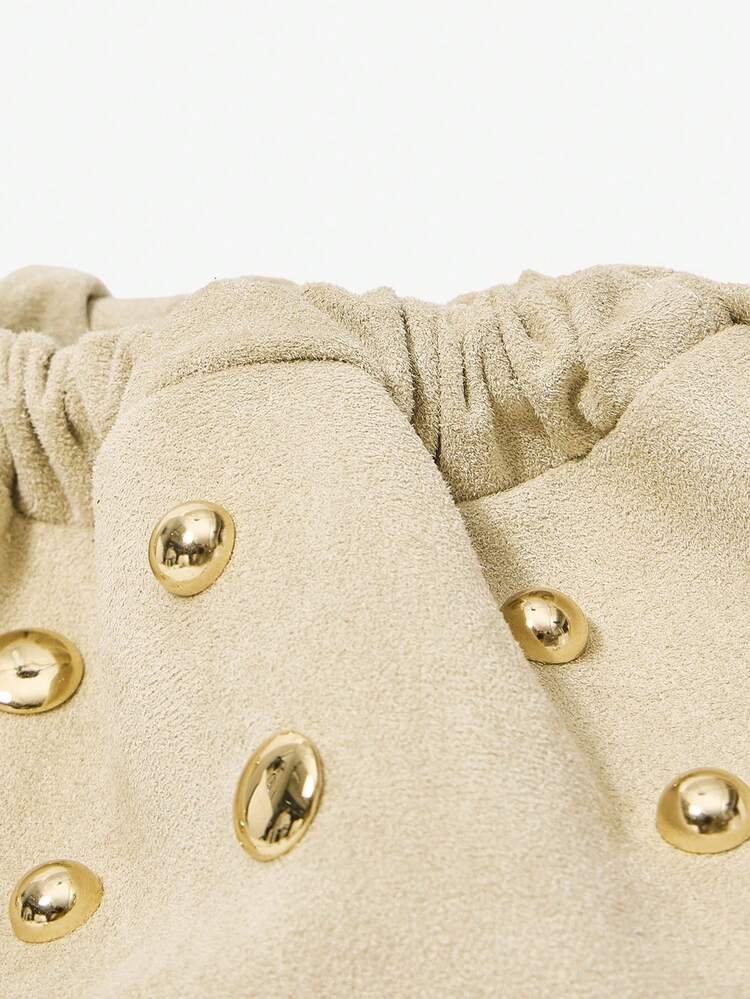 SHEIN Maija Ladies,Women Clutches, Drawstring Clutch,Suede,Fashionable, Elegant, Simple, Personalized, Versatile, Classic, For Commute, Office,Date, Daily,Shopping, Afternoon Tea