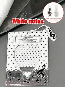 Porta-cartão PVC Preto e Branco Cinza com Estrelas Perseguindo o Ídolo, Cartão de Refeição Pequeno, Cartão de Estudante, Bolsa de Exibição de Armazenamento Ins, Pingente - Multicolorido - Visão 7