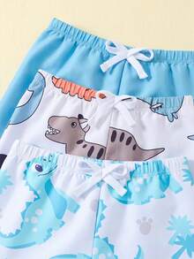 LMoss Kids Calções de praia casuais estampados e fofos para bebês meninos com cintura elástica. - Multicolorido - Ver 4