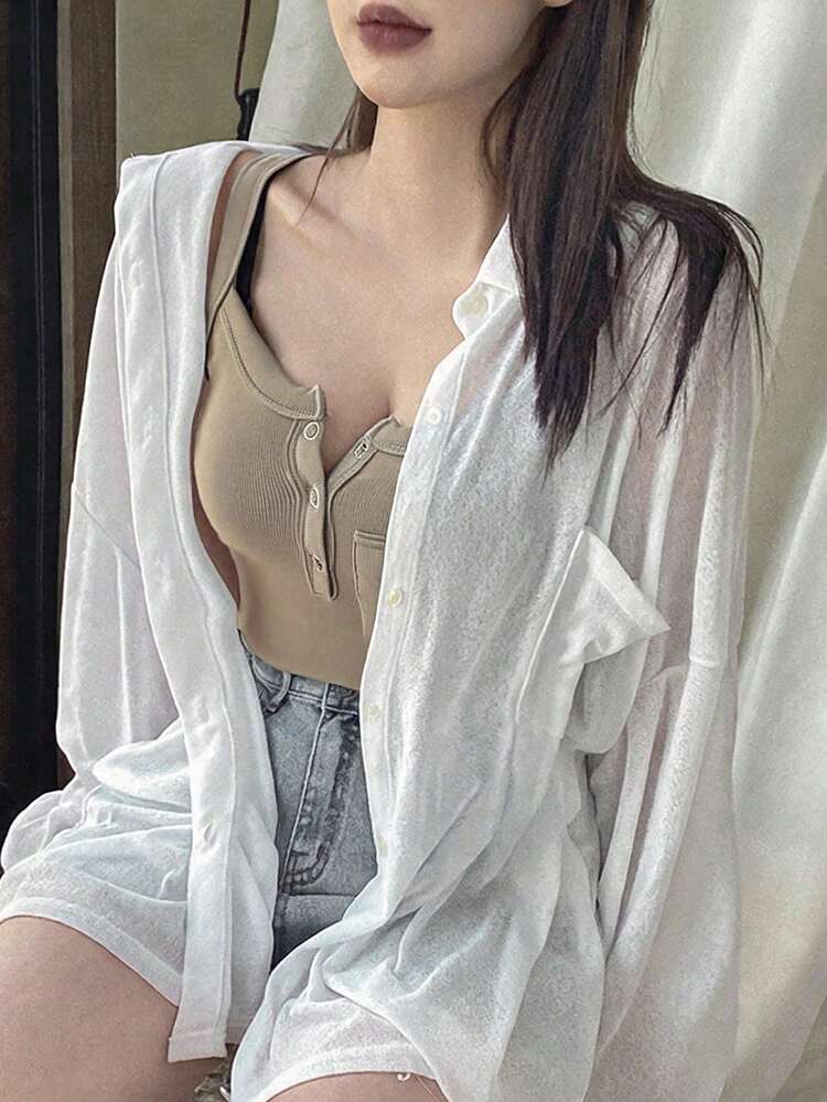 Women's Solid Color Minimalist Casual Tank Top