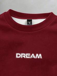 Manfinity Joysei Men's Contrast Color Round Neck Short Sleeve Casual T-Shirt, Versatile For Summer, Holiday - Red - View 3