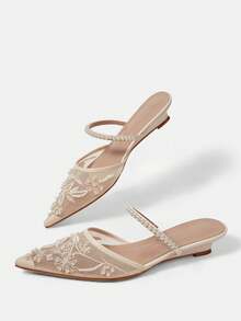 CUCCOO HITCHD Women Shoes Spring And Summer New Elegant Pointed Low Vamp Apricot Mesh Breathable Shoes Commuter Dating Versatile Comfort Premium Sense - Beige H - View 7