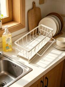 1PC Multifunctional Sink Drain Rack, Can Hold Dishwashing Liquid, Sink Sponge And Cloth Storage Rack, Upgraded Carbon Steel Material, Kitchen Organizer, Cleaning Cloth And Sponge, Washing Dishes, Ideal For Back To School Season - Multicolor - View 4