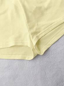 SHEIN Váy chấm bi vàng cho bé gái tuổi teen, có quần short bên trong, kiểu váy thường ngày. - Màu vàng - Xem 7