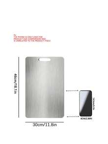 Tablas de cortar de acero inoxidable 304 Taima Titanio para cocina, tablas de cortar de acero para carne, frutas y verduras - Plateado - Ver 4