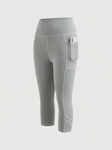 SHEIN Cheerettes Women's Solid Color Casual Outdoor Skinny Pants With Pockets - Multicolor - View 6