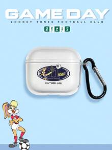 LOONEY TUNES X SHEIN 这款兔八哥和萝拉兔双面印花足球图案AirPods保护套，采用透明材质，一面印有经典的“LOONEY TUNES”字样，另一面印有萝拉兔的足球图案，并配有方便的登山扣。它能为您的耳机提供全方位防震保护，是卡通爱好者和兔八哥粉丝的完美礼物。兼容AirPods保护套，耳机配件齐全，快速发货。 - 無色 - 查看 2