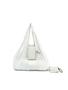 1pc Brand New Snap-Button Folding Shopping Bag, Retractable Tote Bag With Key Ring (Can Also Be Used As A Pendant), Ultralight Travel/Business Organizer, Compact And Portable, Suitable For Everyday Carry, Minimalist Tote Bag, Reinforced Stitching, Key Ring Pouch, Small Tote Bag, A Must-Have For Frequent Travelers With A Minimalist Lifestyle. - Multicolor - View 17