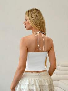 SHEIN Women's Fashion Spaghetti Strap Vintage Sexy Tropical Floral Print Camisole Tank Top Slimming Sleeveless Undershirt Beach Vacation Off-White Summer - Beige - View 2