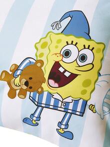 SpongeBob SquarePants | SHEIN 1个装饰卡通图案枕套，透气光滑面料，舒适保暖，可机洗，多种尺寸可选，适合不同枕头，是馈赠佳品。 - 藍白色 - 查看 6