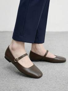 CUCCOO BIZCHIC Zapatos planos de unicolor, cómodos y de moda, adecuados para el uso diario en primavera - Marrón - Ver 2