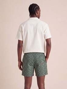 Zalmeno Men's Drawstring Bohemian Print Beach Pants,Hawaiian - Army Green - View 2
