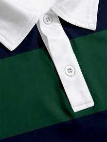 Manfinity Hypemode Camisa polo clásica de rayas con estampado de 1987 para hombres - Multicolor - Ver 5