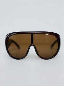 MUSERA Retro Large-Frame One-Piece , 1990s Sports Style Black-Frame - dark brown - View 3