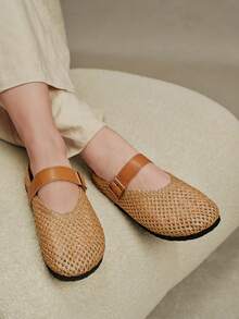 Solecia Women's Slip-On Thick Soled Mule Loafers, Casual Spring/Autumn Shoes For Christmas - Light brown - View 6