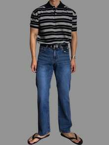 DAZY Men's Striped Polo Collar Half-Zip Knit Top, Summer - Multicolor - View 5