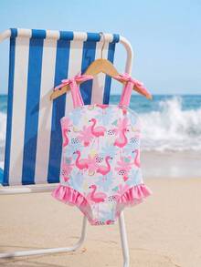 SHEIN Infant/Baby GirlMinimalist Printed One-Piece Swimsuit - Multicolor - View 8