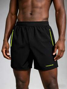 Acti Log 男士5英寸休闲运动健身短裤 - 黑色 - 查看 7
