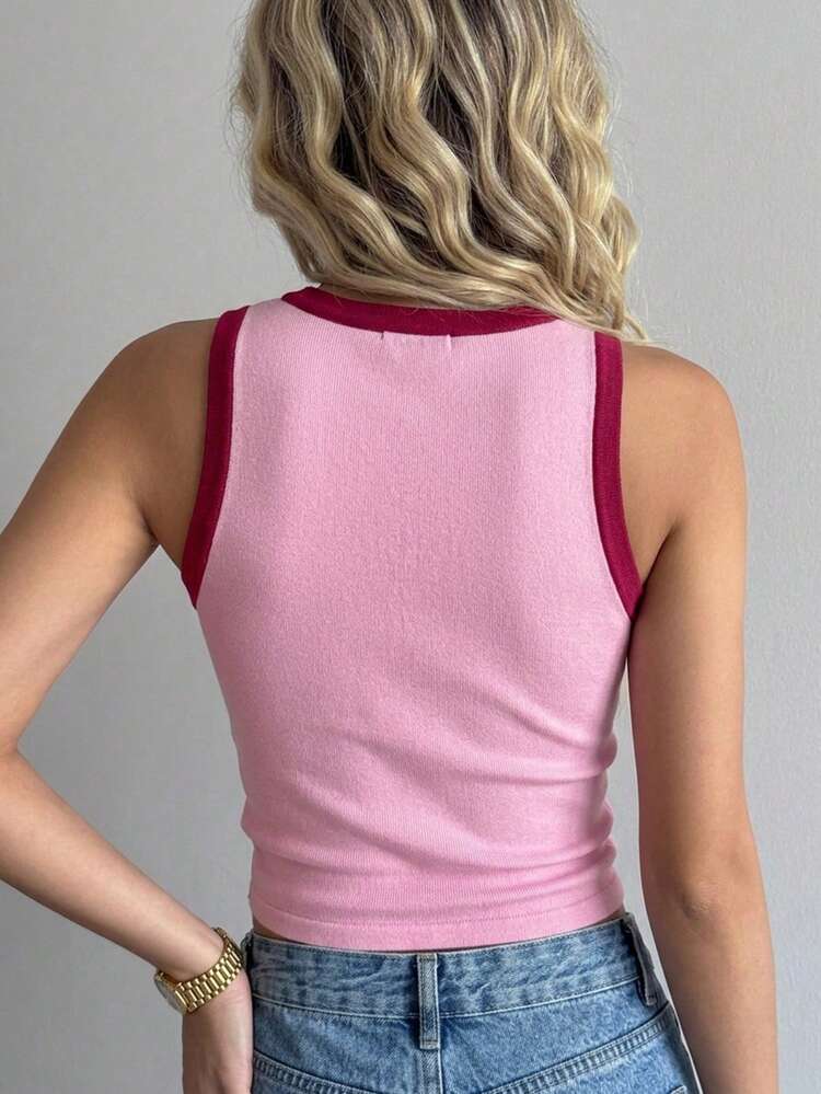 Women's Summer Casual Contrast Trim Camisole